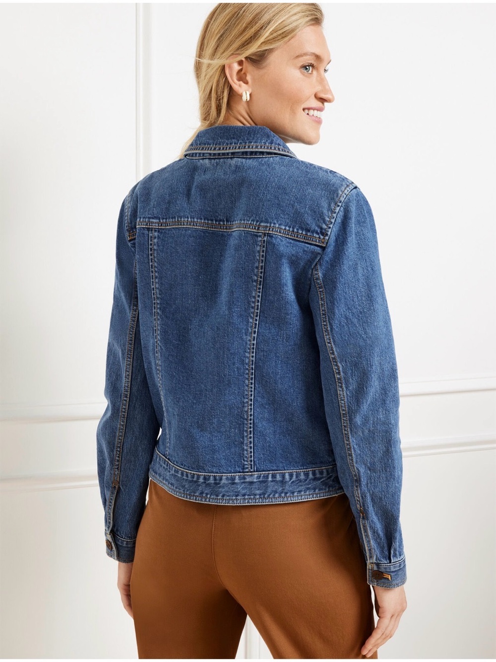 Talbots Classic Blue Denim Jacket with Patch Pockets - Picture 2 of 7